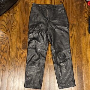 Lpa Black Leather High-Waist Pants